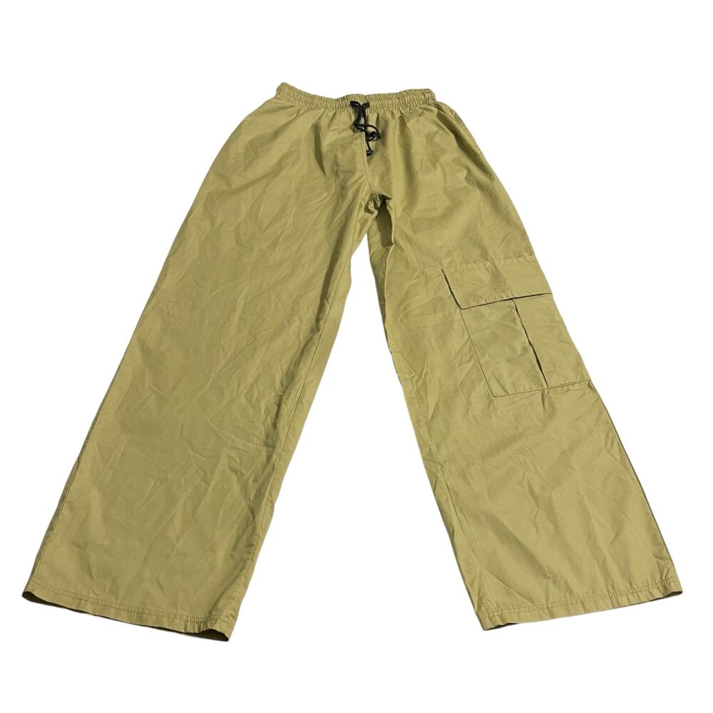 Pretty Little Thing Pants Womens Size 8 Khaki Low Rise Toggle Straight Leg Cargo
